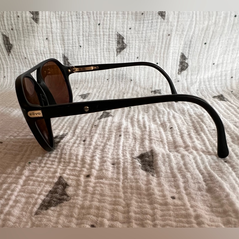 Vintage REVO H20 Double Bridge Sunglasses with Glass Lenses Black Frame - Picture 5 of 9